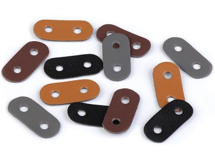 Brzdičky z eko kůže 16x34 mm (Varianta 2 hnědá tmavá, Balení 4 ks)
