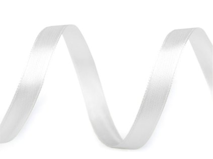 Atlasová stuha oboulící šíře 10 mm (Varianta 01 bílá, Balení 22.5 m)