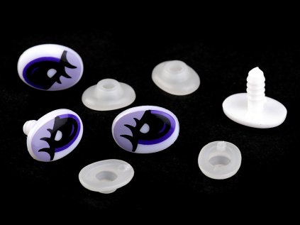 Oči s pojistkou 12x17 mm (Varianta 2 fialová, Balení 4 sada)