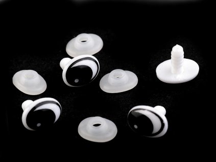 Oči s pojistkou 11x15 mm (Varianta černá, Balení 4 sada)