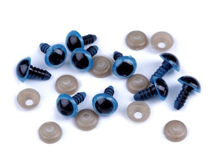 Oči s pojistkou Ø10 mm (Varianta 1 modrá, Balení 10 sada)