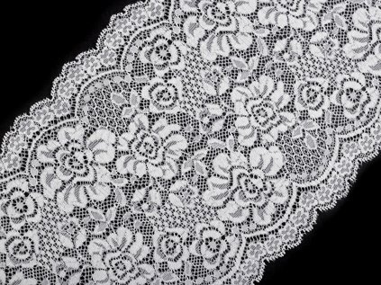 Elastická krajka / vsadka / běhoun šíře 18 cm (Varianta 1 bílá, Balení 1 m)