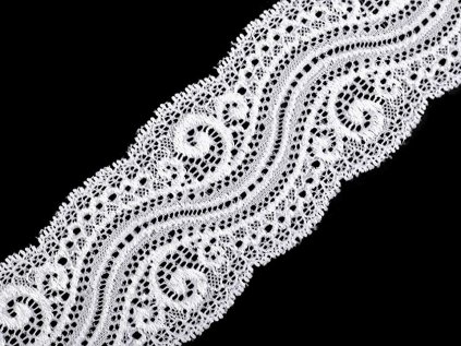 Elastická krajka / vsadka šíře 65 mm (Varianta 1 bílá, Balení 1 m)