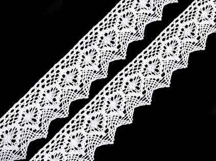 Bavlněná krajka paličkovaná šíře 46 mm (Varianta 1 bílá, Balení 1 m)