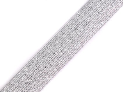 Pruženka s lurexem šíře 30 mm (Varianta 5 růžová sv. stříbrná, Balení 1 m)