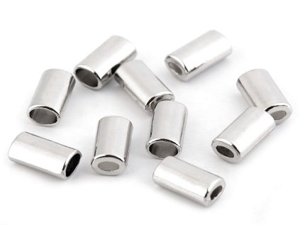 Kovová koncovka na šňůru oválná 8x14 mm (Varianta 1 nikl, Balení 10 ks)