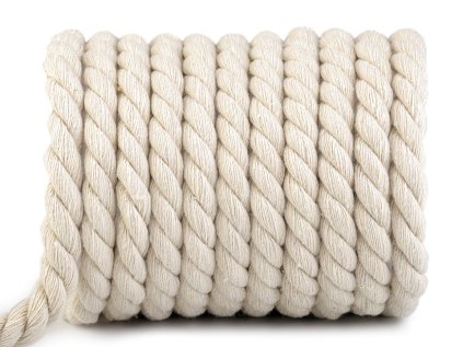 Bavlněná šňůra kroucená Ø12 mm macrame (Varianta 1 režná světlá, Balení 10 m)