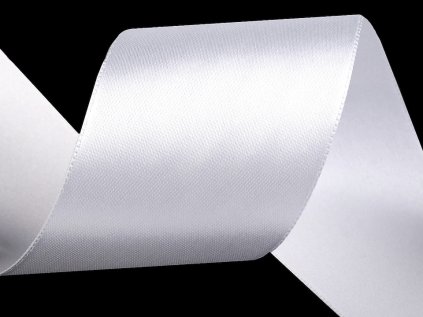 Atlasová stuha oboulící svazky po 5 m šíře 50 mm (Varianta 100 bílá, Balení 5 m)