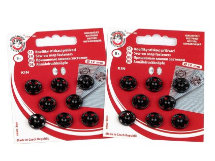 Kovové patentky / stiskací knoflíky (Varianta 1/11 mm 3 černá, Balení 1 karta)