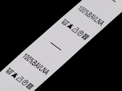 Štítky - složení a prací symboly (Varianta 1 (40°C) bílá bavlna, Balení 1 návin)