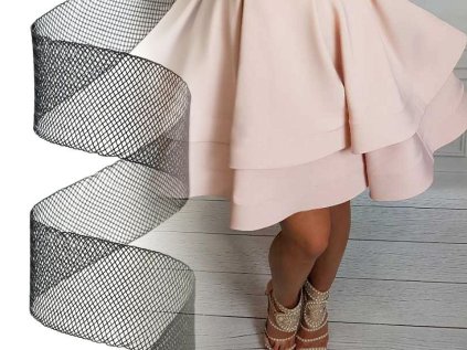 Modistická krinolína na vyztužení šatů a výrobu fascinátorů šíře 5 cm (Varianta 7 (CC16) černá, Balení 41 m)