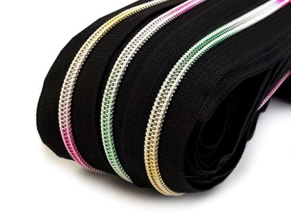 Duhový zip spirálový No 6 metráž (Varianta 322 černá, Balení 1 m)