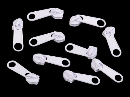 Jezdec ke spirálovým zipům No 5 (Varianta 101 bílá, Balení 10 ks)