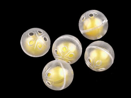 Chrastítko kulička Ø2,4 cm (Varianta 1 (Ø24 mm) bílá, Balení 5 ks)