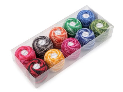 Bavlněná příze ombré 10 g (Varianta mix, Balení 10 ks)