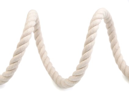 Bavlněná šňůra kroucená  Ø10 mm tuhá, macrame (Varianta 1 bílá, Balení 1 m)