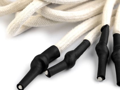 Oděvní šňůra s koncovkami do kapucí, délka 130-140 cm (Varianta 4 režná světlá, Balení 2 ks)