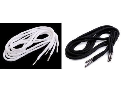 Oděvní šňůra s koncovkami do kapucí, délka 130 cm (Varianta 1 bílá, Balení 2 ks)
