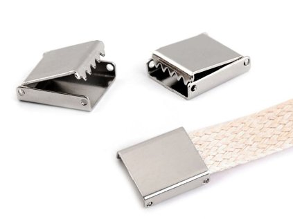 Kovová koncovka na plochou šňůru šíře 10 mm (Varianta 1 platina, Balení 10 ks)