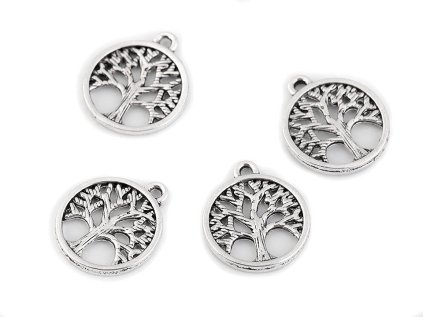 Přívěsek strom života Ø15 mm (Varianta platina, Balení 4 ks)