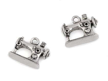 Přívěsek šicí stroj 13x16 mm (Varianta 1 platina s patinou, Balení 4 ks)