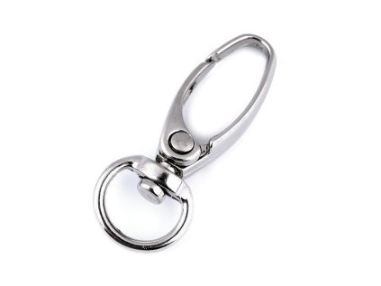 Kovová karabina otočná, průvlek 9 mm (Varianta 1 nikl, Balení 5 ks)