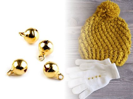 Rolničky oděvní, vhodné na praní Ø6 mm (Varianta 2 zlatá, Balení 100 ks)