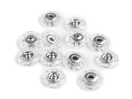 Designové patentky / druky Ø 18; 20; 25 mm (Varianta 1 (18 mm) transparent nikl, Balení 6 pár)