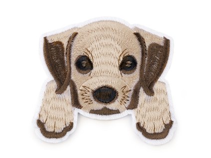 Nažehlovačka pes, celovyšívaná (Varianta 2 hnědá, Balení 1 ks)
