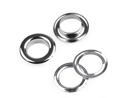 Průchodky s podložkou vnitřní Ø13,5 mm / vnější Ø23 mm lesklé (Varianta nikl, Balení 50 pár)