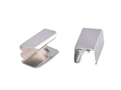 Kovová spojka na plochou šňůru a pruženku šíře 8 mm (Varianta nikl, Balení 20 ks)