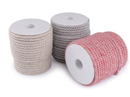 Kroucená šňůra dvoubarevná Ø6 mm macrame (Varianta 1 (C 12) režná, Balení 25 m)