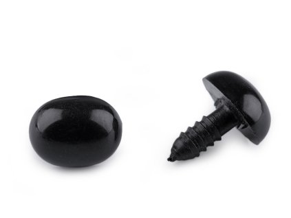 Čumák / oči s pojistkou 13x16 mm (Varianta černá, Balení 5 sada)
