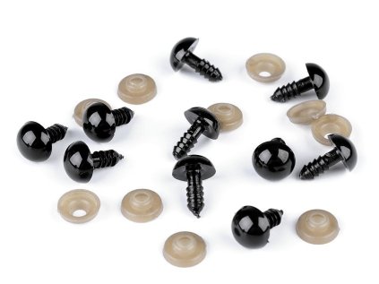 Oči s pojistkou Ø12 mm (Varianta černá, Balení 10 sada)