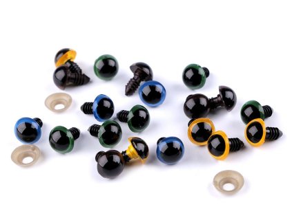 Oči s pojistkou Ø14 mm (Varianta 1 žlutá, Balení 10 sada)