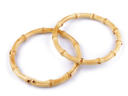 Bambusová ucha na tašky Ø14 cm silná (Varianta 1 (15 cm) bambus střední, Balení 2 ks)