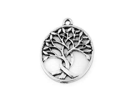 Přívěsek strom života 24x32 mm (Varianta platina, Balení 2 ks)