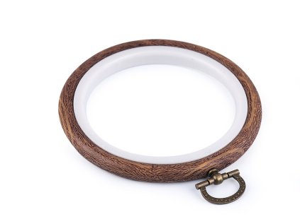 Vyšívací kruh / rámeček k zavěšení Ø9 cm (Varianta hnědá, Balení 1 ks)