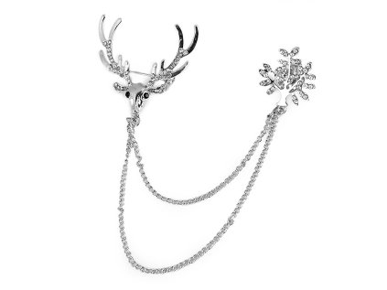 Brož / spona dragoun s broušenými kamínky křídlo, květ (Varianta 2 crystal křídlo, Balení 1 ks)