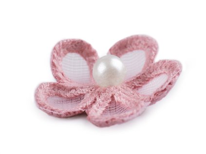 Monofilový květ s perlou Ø2,5 cm (Varianta 1 Off White, Balení 10 ks)