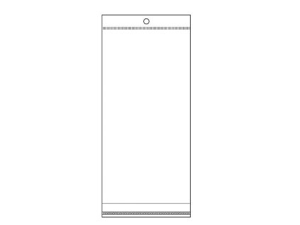 PP sáček s lepicí klopou a závěsem 8x19,5 cm (Varianta transparent, Balení 100 ks)