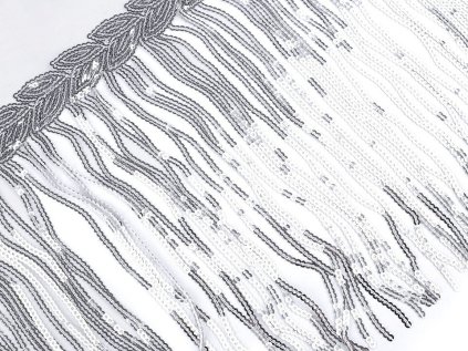 Prýmek monofilový s flitrovými třásněmi šíře 32 cm (Varianta 4 černá, Balení 9 m)