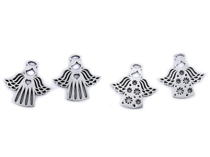 Přívěsek anděl 27x28 mm (Varianta 1 platina, Balení 10 ks)