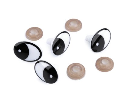 Oči s pojistkou 16x21 mm (Varianta černá, Balení 4 sada)