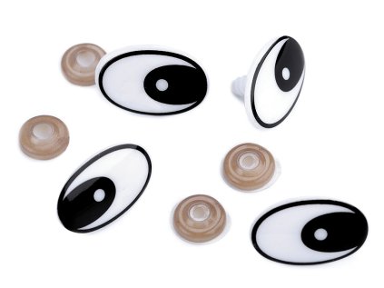 Oči s pojistkou 19x29 mm (Varianta černá, Balení 4 sada)