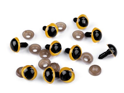 Oči kočičí s pojistkou Ø14 mm (Varianta 1 jantar světlý, Balení 10 sada)