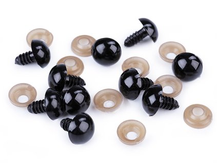 Oči s pojistkou Ø14 mm (Varianta černá, Balení 10 sada)