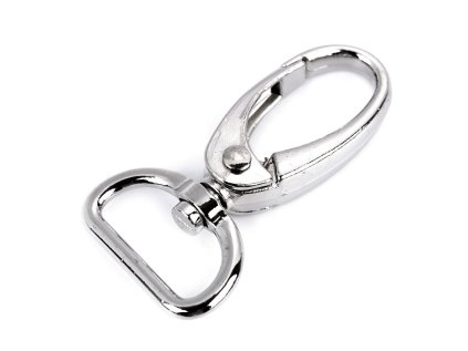 Kovová karabina otočná, průvlek 20 mm (Varianta 1 nikl, Balení 2 ks)