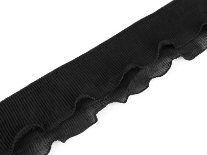 Volánek plisovaný šíře 78 mm (Varianta 2 černá, Balení 1 m)