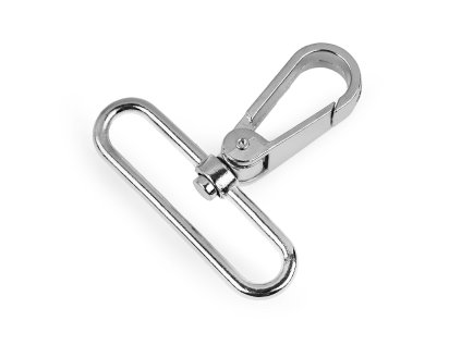 Kovová karabina otočná, průvlek 50 mm (Varianta 1 nikl, Balení 2 ks)